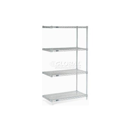 Global Equipment Nexelate    Silver Epoxy Wire Shelving Add-On 60"W x 30"D x 54"H A30605EP